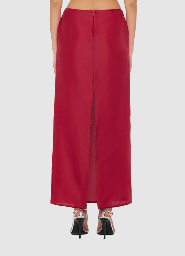 Exclusive Leo Lin Jing Maxi Skirt in Garnet