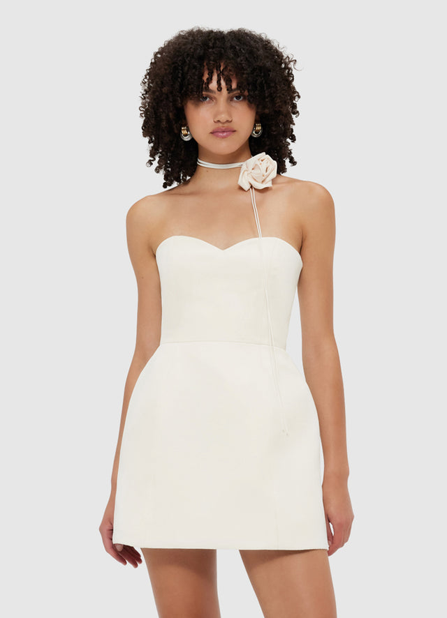 Exclusive Leo Lin Rosalie Bustier Mini Dress - Vanilla