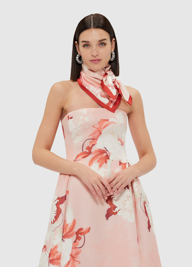 Exclusive Leo Lin Small Scarf in Peony Print