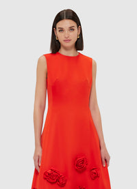 Exclusive Leo Lin Cleo Sleeveless Midi Dress - Scarlet