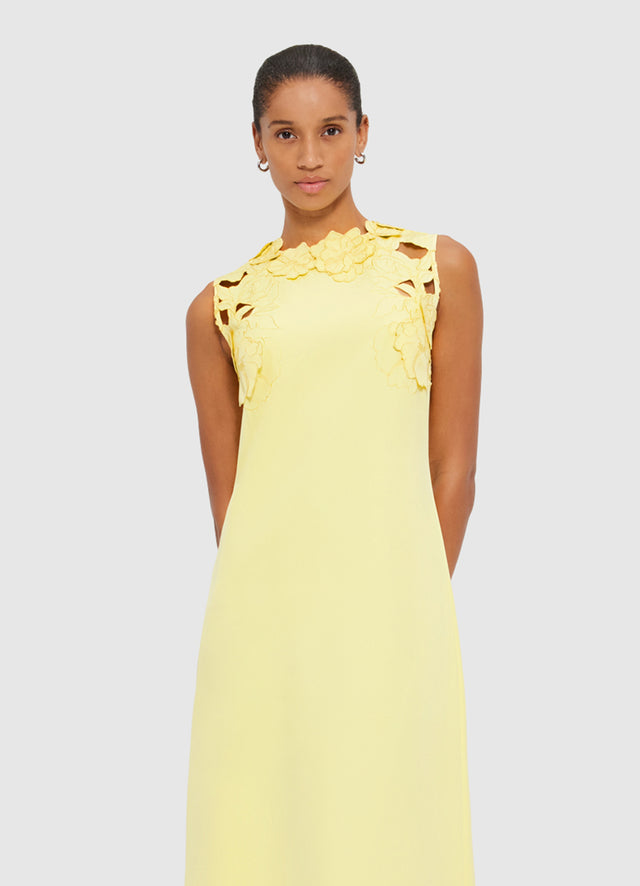 Exclusive Leo Lin Solene Appliqué Maxi Dress in Sorbet Yellow