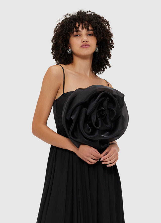 Exclusive Leo Lin Bloom Rose Maxi Dress - Ebony