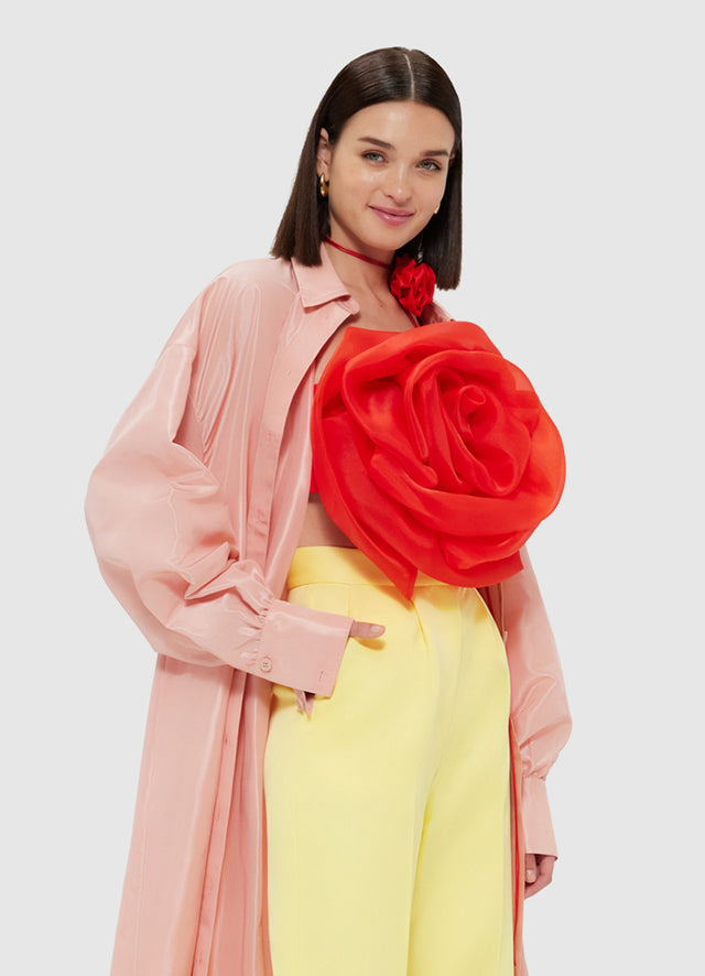 Exclusive Leo Lin Madeline Coat Dress - Light Rose