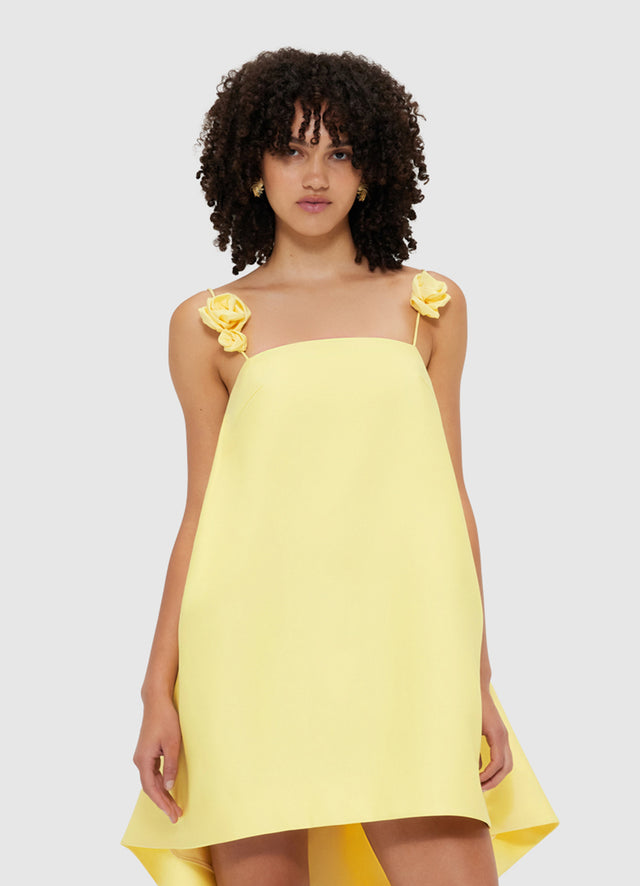 Exclusive Leo Lin Fiona Rose Mini Dress - Sorbet Yellow