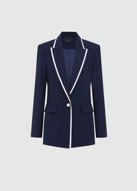 Exclusive Leo Lin Andie Blazer in Oxford Blue