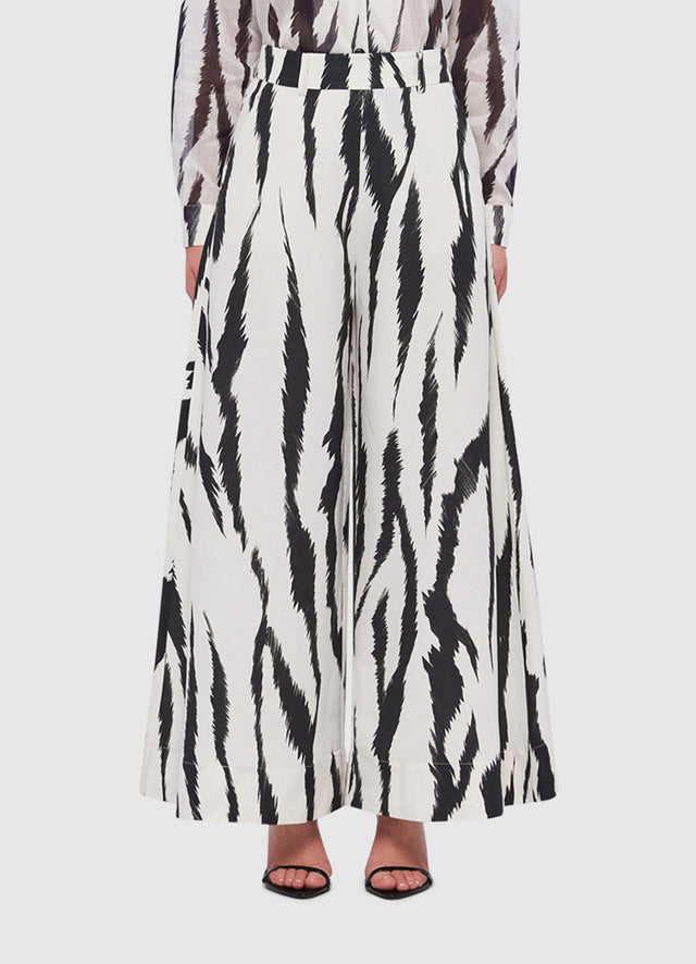 Exclusive Leo Lin Shelley Pants in Tiger Print in White