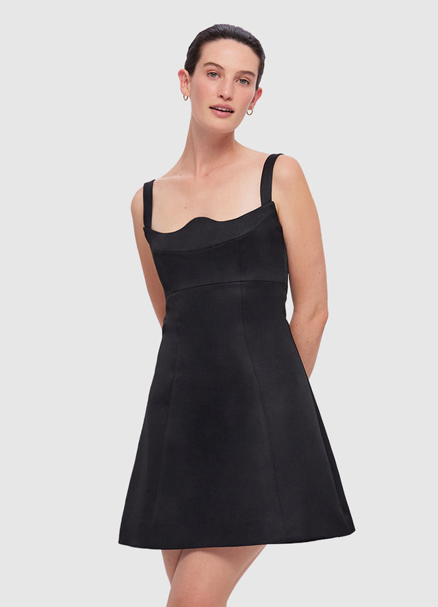 Exclusive Leo Lin Jacinta Mini Dress in Ebony 