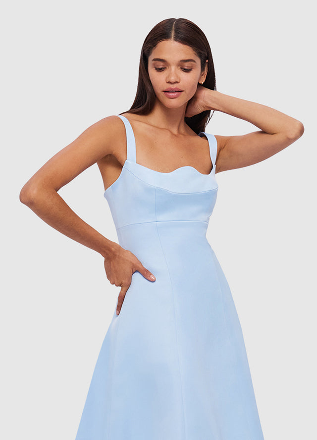 Exclusive Leo Lin Odette Midi Dress - Sky Blue