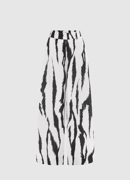 Exclusive Leo Lin Shelley Pants in Tiger Print in White 