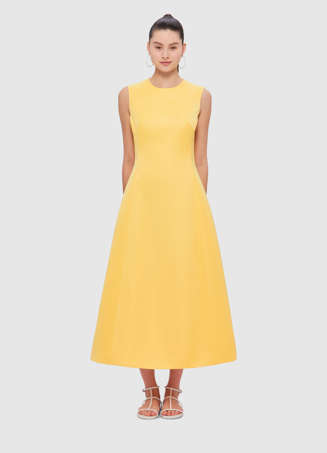 Exclusive Leo Lin Cleo Sleeveless Midi Dress in Canary