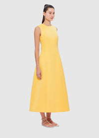 Exclusive Leo Lin Cleo Sleeveless Midi Dress in Canary