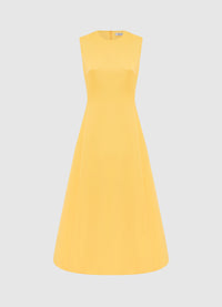 Exclusive Leo Lin Cleo Sleeveless Midi Dress in Canary