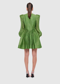 Exclusive Leo Lin Elena Structured Shoulder Dress in Tropical