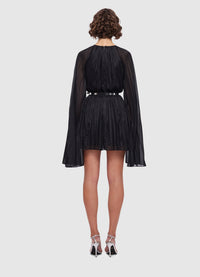 Exclusive Leo Lin Evelyn Bell Sleeve Mini Dress in Ebony