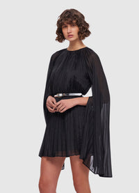 Exclusive Leo Lin Evelyn Bell Sleeve Mini Dress in Ebony