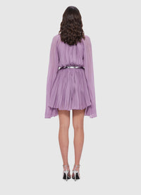 Exclusive Leo Lin Evelyn Bell Sleeve Mini Dress in Lilac