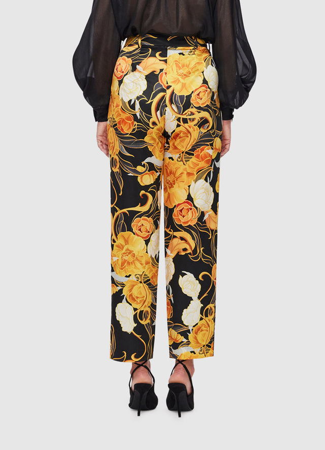 Exclusive Leo Lin Harper  Straight Leg Pants in Adorn Print in Royal