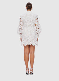 Exclusive Leo Lin Isla Lace Mini Dress in Snow