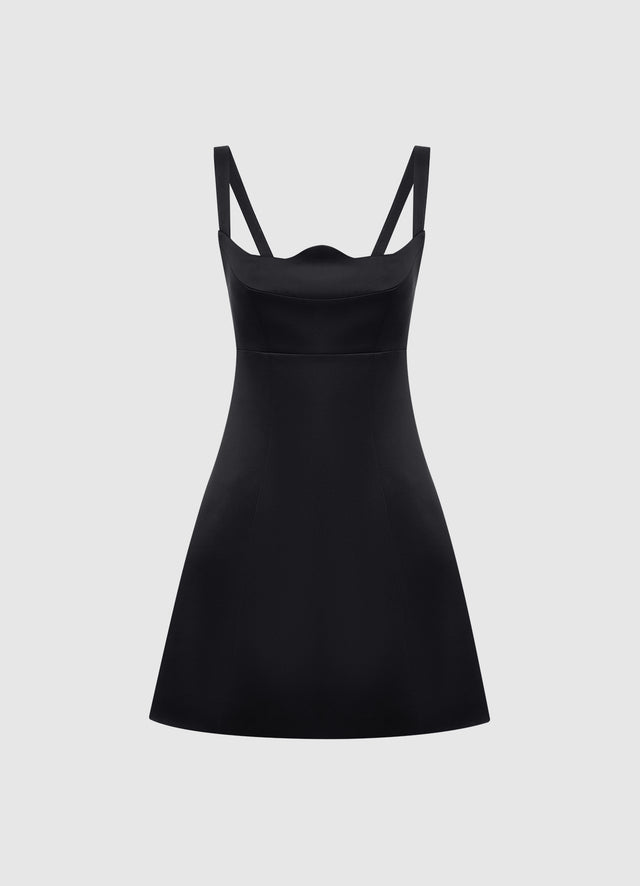 Exclusive Leo Lin Jacinta Mini Dress in Ebony 