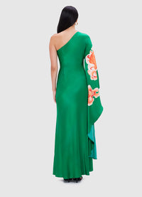 Exclusive Leo Lin Mei One Shoulder Gown in Imperial Print 