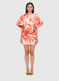 Exclusive Leo Lin Arabella Puff Sleeve Mini Dress in Ruyi Print