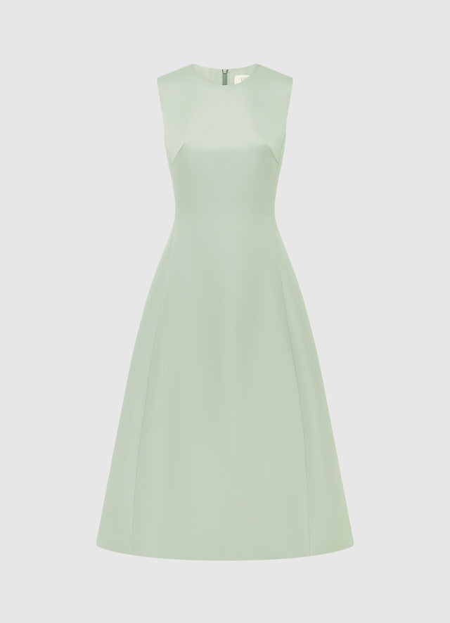 Exclusive Leo Lin Cleo Sleeveless Midi Dress - Sage