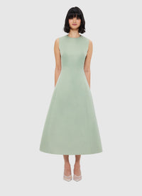 Exclusive Leo Lin Cleo Sleeveless Midi Dress - Sage