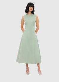 Exclusive Leo Lin Cleo Sleeveless Midi Dress - Sage