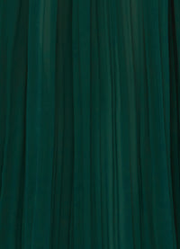 Exclusive Leo Lin Camilla Draped Floor Length Dress - Emerald