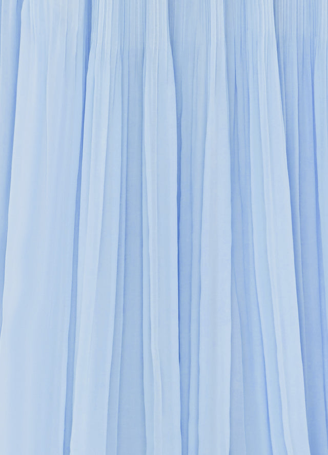 Exclusive Leo Lin Camilla Draped Floor Length Dress - Sky Blue