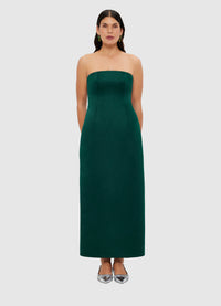 Exclusive Leo Lin Rayna Bustier Maxi Dress - Emerald