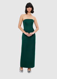 Exclusive Leo Lin Rayna Bustier Maxi Dress - Emerald