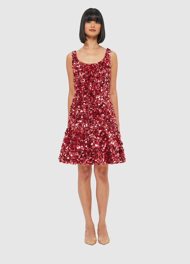 Exclusive Leo Lin Elaine Sequin Mini Dress - Mulberry