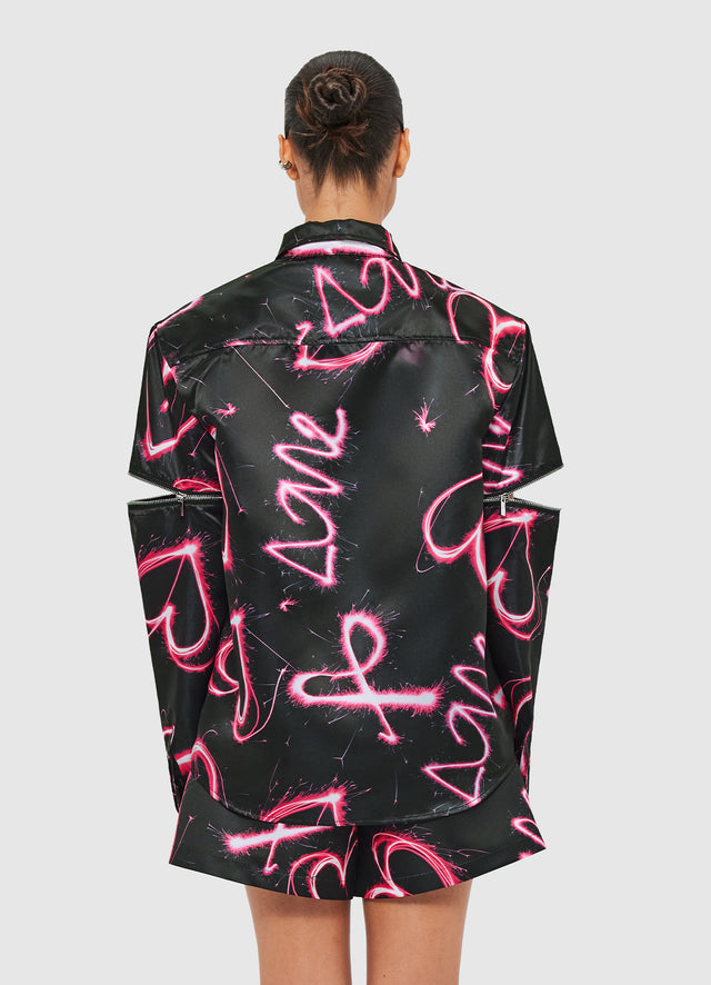 Exclusive Leo Lin Irina Blouse - Neon Heart Print