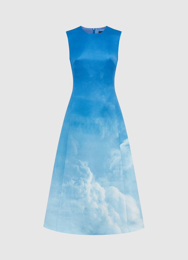 Exclusive Leo Lin Cleo Sleeveless Midi Dress - Aerial Print