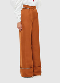 Exclusive Leo Lin Ellis Wide Leg Pants - Toffee