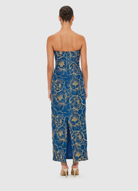 Exclusive Leo Lin Rayna Bustier Maxi Dress - Marine Blue