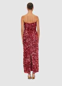 Exclusive Leo Lin Rayna Sequin Bustier Maxi Dress - Mulberry