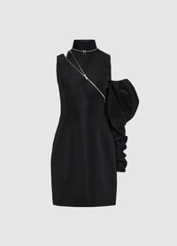 Exclusive Leo Lin Beau One Shoulder Mini Dress - Ebony