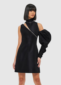 Exclusive Leo Lin Beau One Shoulder Mini Dress - Ebony