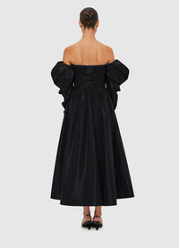 Exclusive Leo Lin Madison Bustier Midi Dress - Ebony