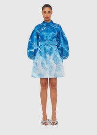 Exclusive Leo Lin Juliana Shirt Mini Dress - Aerial Print