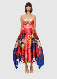 Exclusive Leo Lin Norine Bustier Midi Dress - Kaleidoscope Print