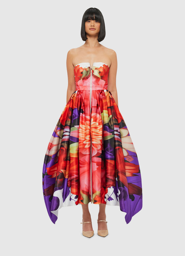 
Exclusive Leo Lin Norine Bustier Midi Dress - Kaleidoscope Print
