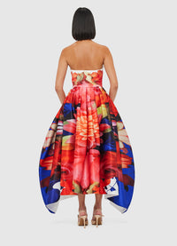 Exclusive Leo Lin Norine Bustier Midi Dress - Kaleidoscope Print