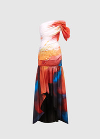 Exclusive Leo Lin Elsa One Shoulder Gown - Reminiscence Print