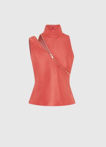 Exclusive Leo Lin Skylar Turtleneck Sleeveless Top - Mulberry