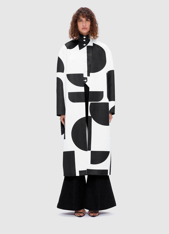 Exclusive Leo Lin Zina Cocoon Coat - Geo Print