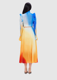 Exclusive Leo Lin Katrina Butterfly Sleeve Midi Dress - Enigma