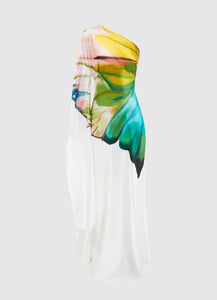 Mei One Shoulder Gown - Papillon Print